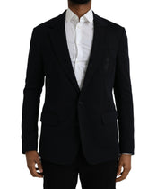 Dolce & Gabbana Black Wool Single Breasted Coat Blazer -   -  Dolce & Gabbana.